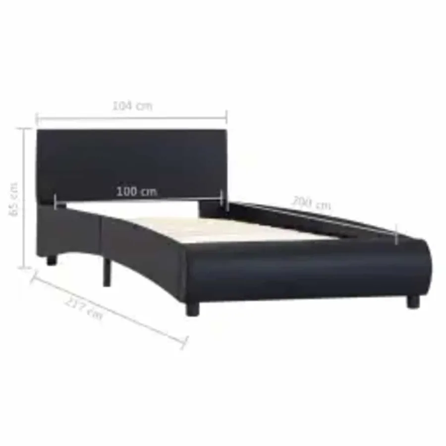 Cadre de lit avec LED sans matelas noir 100x200 cm - 9