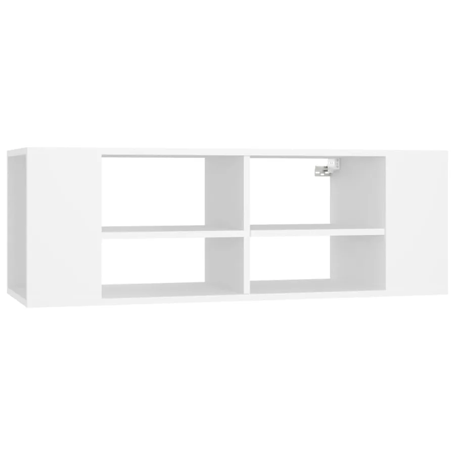 Meuble TV mural Blanc 102x35x35 cm Bois d’ingénierie - 2