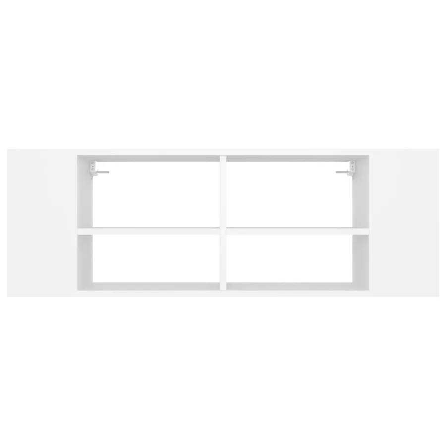 Meuble TV mural Blanc 102x35x35 cm Bois d’ingénierie - 4