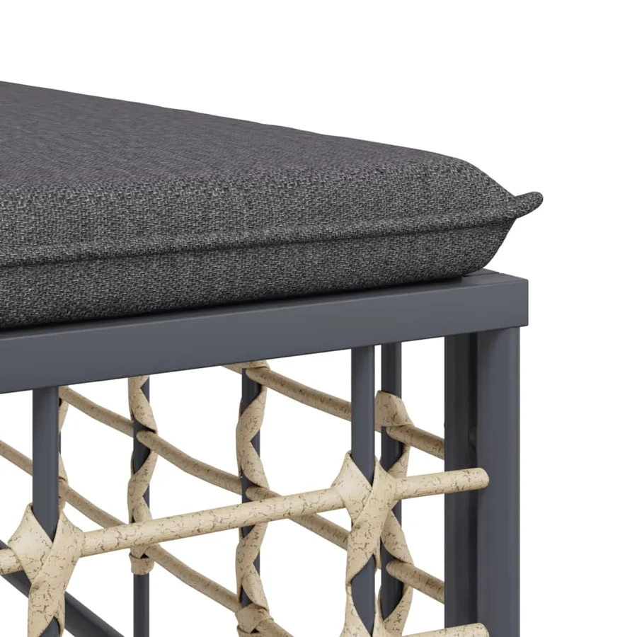 Salon de jardin 7 pcs avec coussins anthracite résine tressée - 7