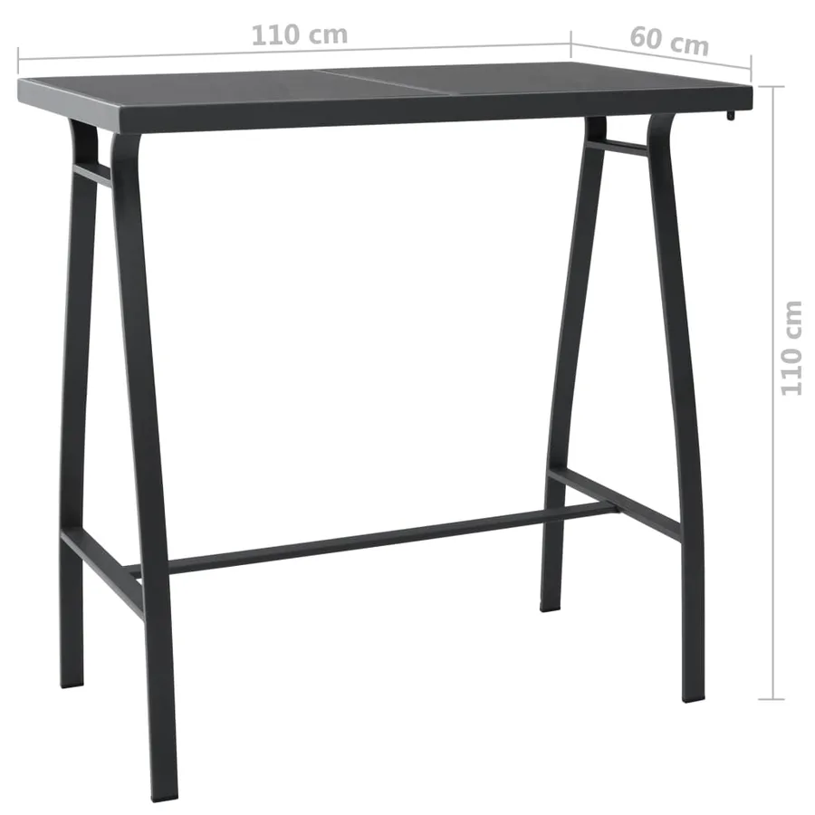 Ensemble de bar de jardin 7 pcs Noir - 5