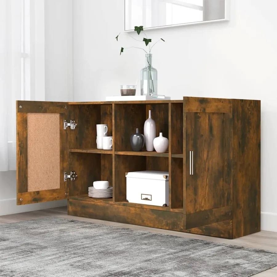 Buffet Chêne fumé 120x30,5x70 cm Bois d'ingénierie - 3