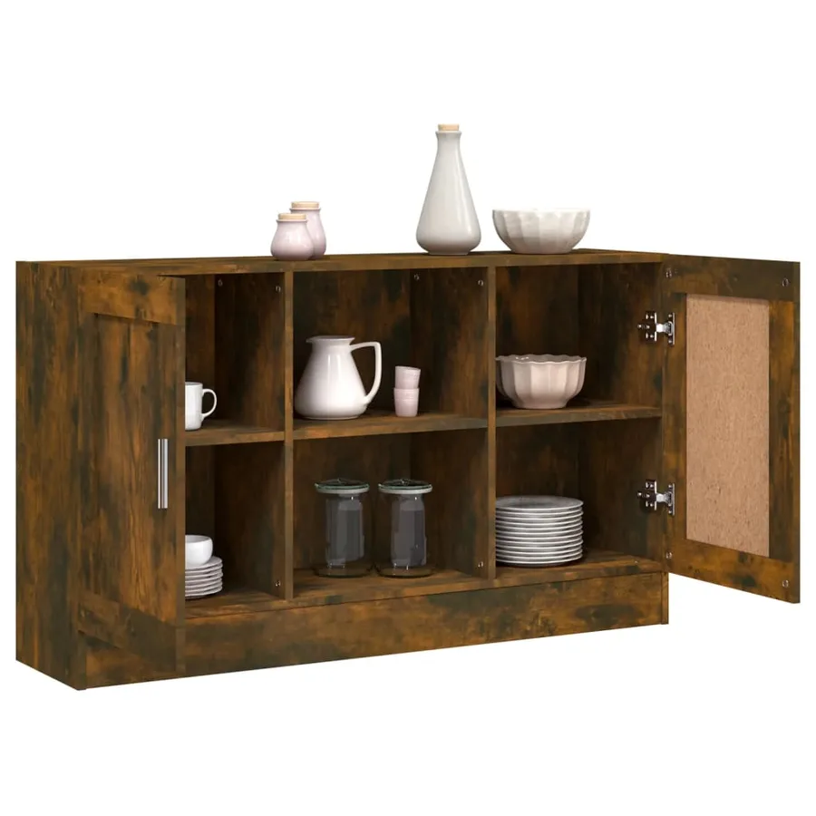 Buffet Chêne fumé 120x30,5x70 cm Bois d'ingénierie - 7