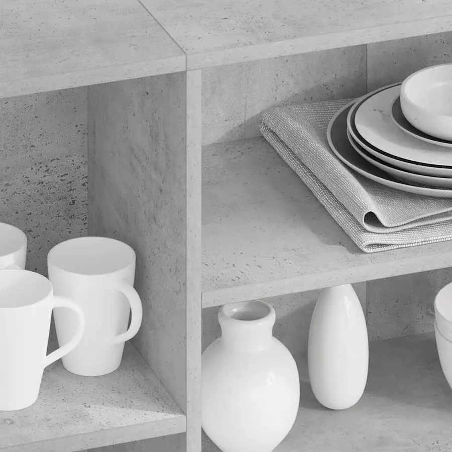 Buffet gris béton 120x30x75 cm bois d'ingénierie - 3