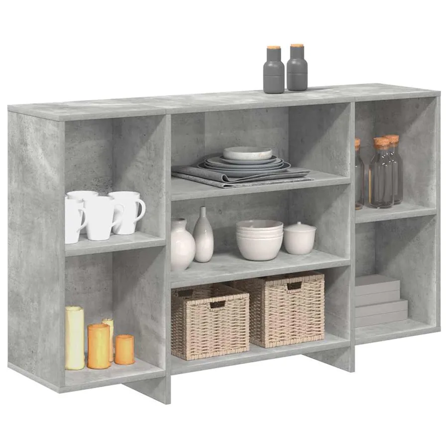 Buffet gris béton 120x30x75 cm bois d'ingénierie - 4