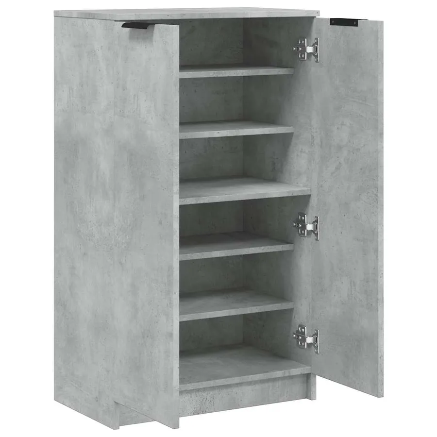 Armoire à chaussures Gris béton 59x35x100,5 cm Bois d'ingénierie - 7