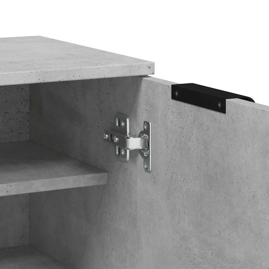 Armoire à chaussures Gris béton 59x35x100,5 cm Bois d'ingénierie - 8