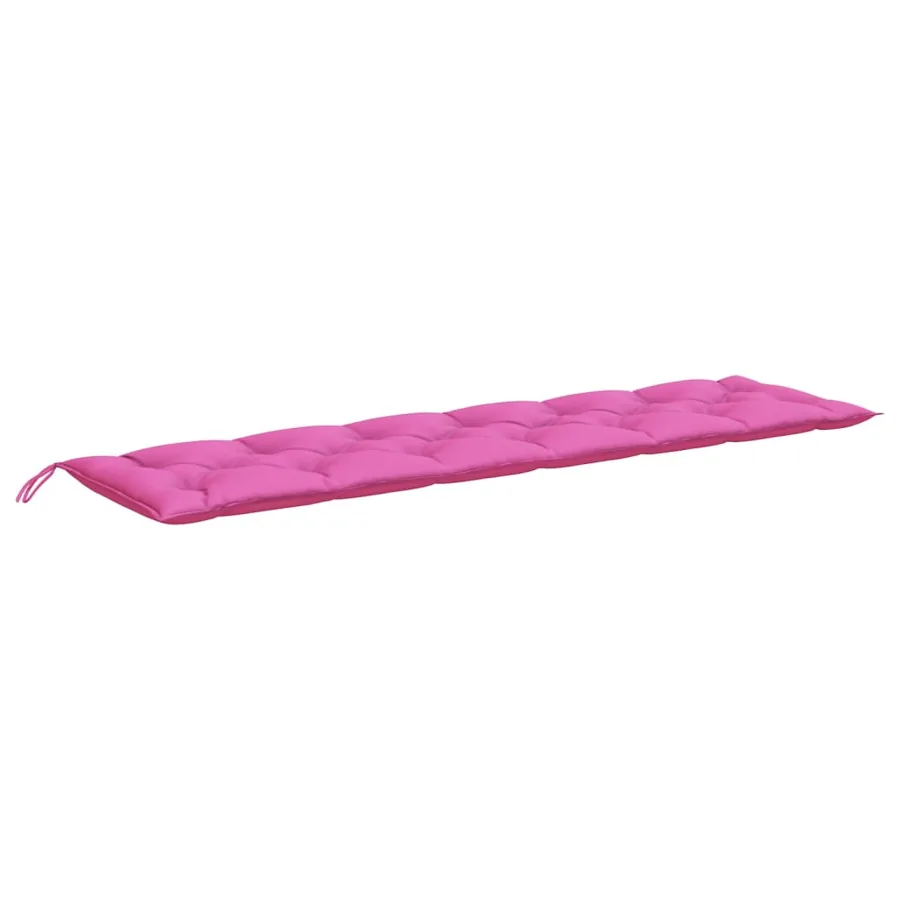 Coussin de banc de jardin rose 200x50x7 cm tissu - 2