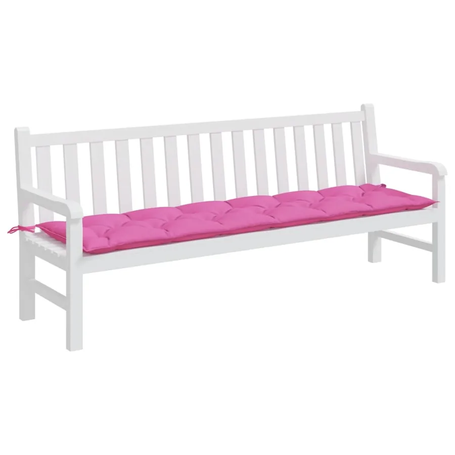 Coussin de banc de jardin rose 200x50x7 cm tissu - 3