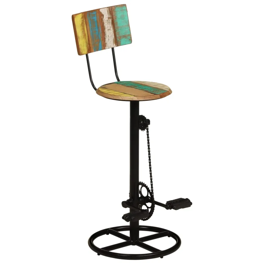 Tabourets de bar lot de 2 bois de récupération massif - 12