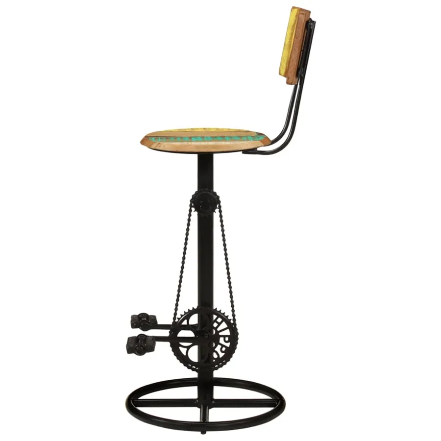 Tabourets de bar lot de 2 bois de récupération massif - 4