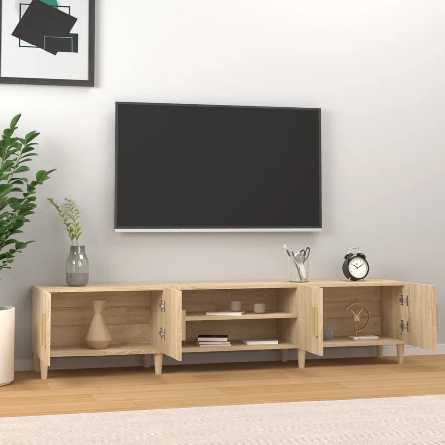 Meuble TV Chêne Sonoma 180x31,5x40 cm Bois d'ingénierie - 3