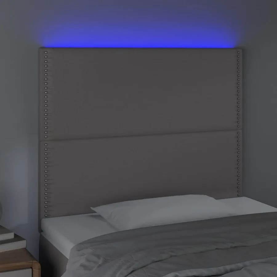Tête de lit à LED Gris 100x5x118/128 cm Similicuir - 3