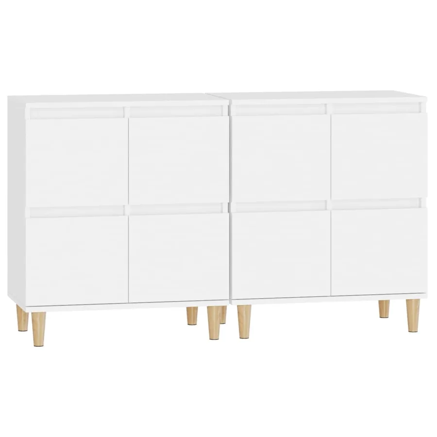 Buffets 2 pcs blanc 60x35x70 cm bois d'ingénierie - 6