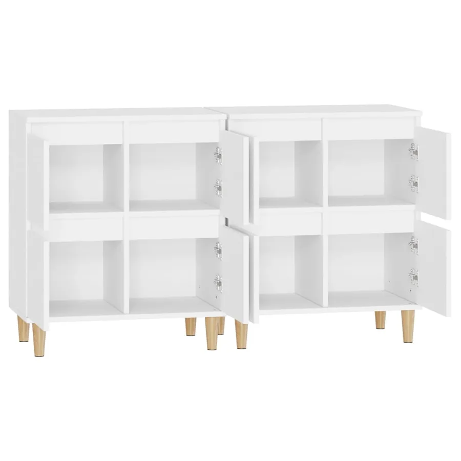 Buffets 2 pcs blanc 60x35x70 cm bois d'ingénierie - 7