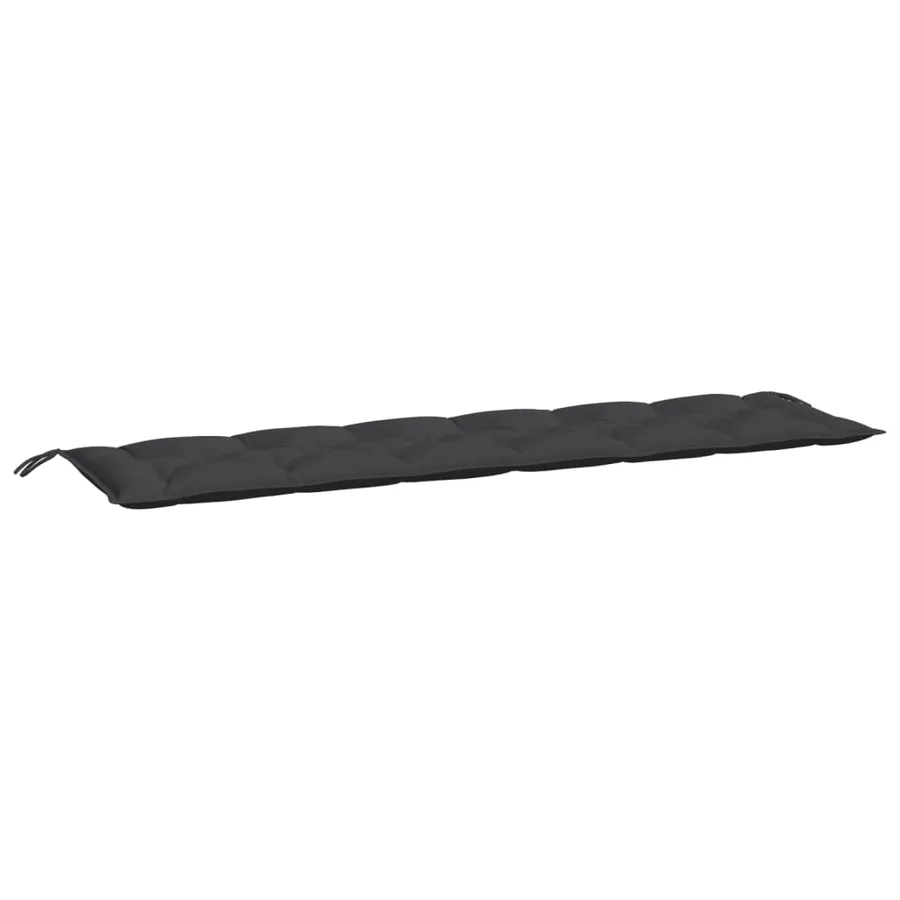 Coussin de banc de jardin noir 200x50x7 cm tissu oxford - 2