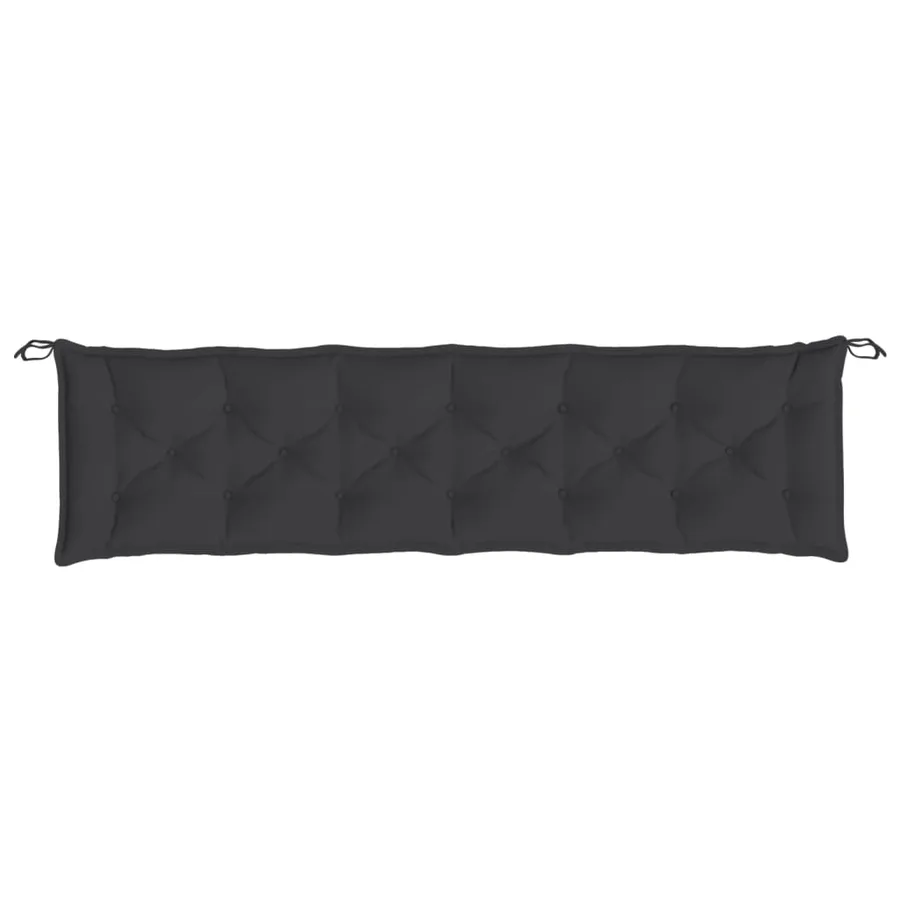 Coussin de banc de jardin noir 200x50x7 cm tissu oxford - 4