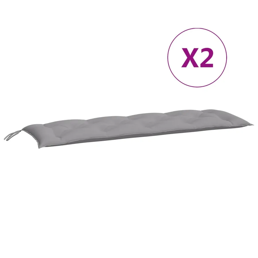 Coussins de banc jardin lot de 2 gris 150x50x7 cm tissu Oxford - 5