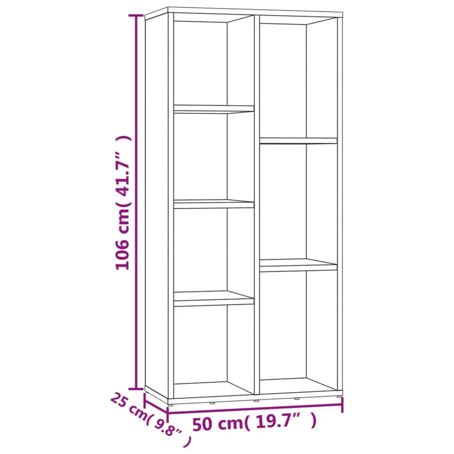 Armoire à livres Chêne fumé 50x25x106 cm - 12