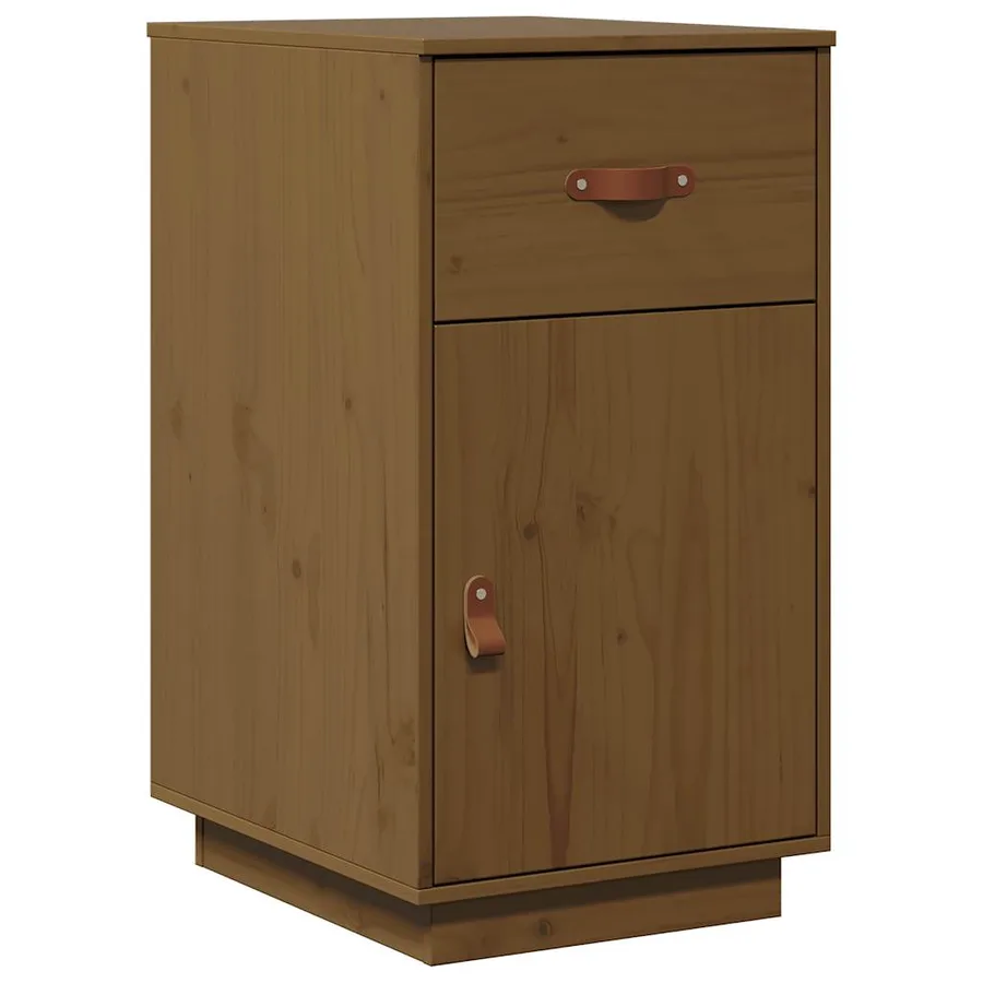 Armoire de bureau Marron miel 40x50x75 cm Bois massif de pin - 2