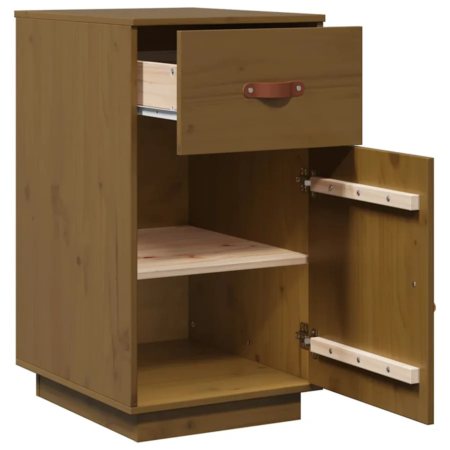 Armoire de bureau Marron miel 40x50x75 cm Bois massif de pin - 8