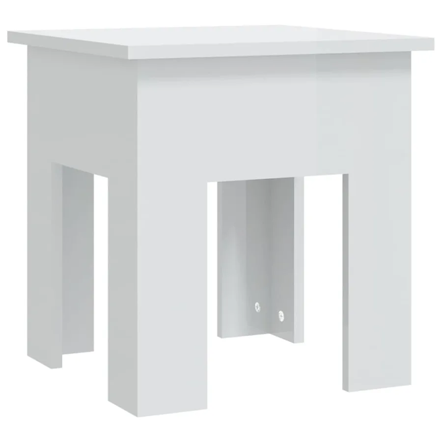 Table basse blanc brillant 40x40x42 cm bois d'ingénierie - 2