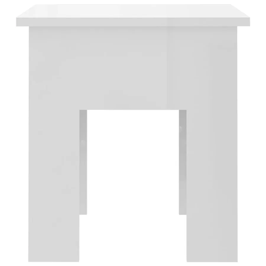 Table basse blanc brillant 40x40x42 cm bois d'ingénierie - 6