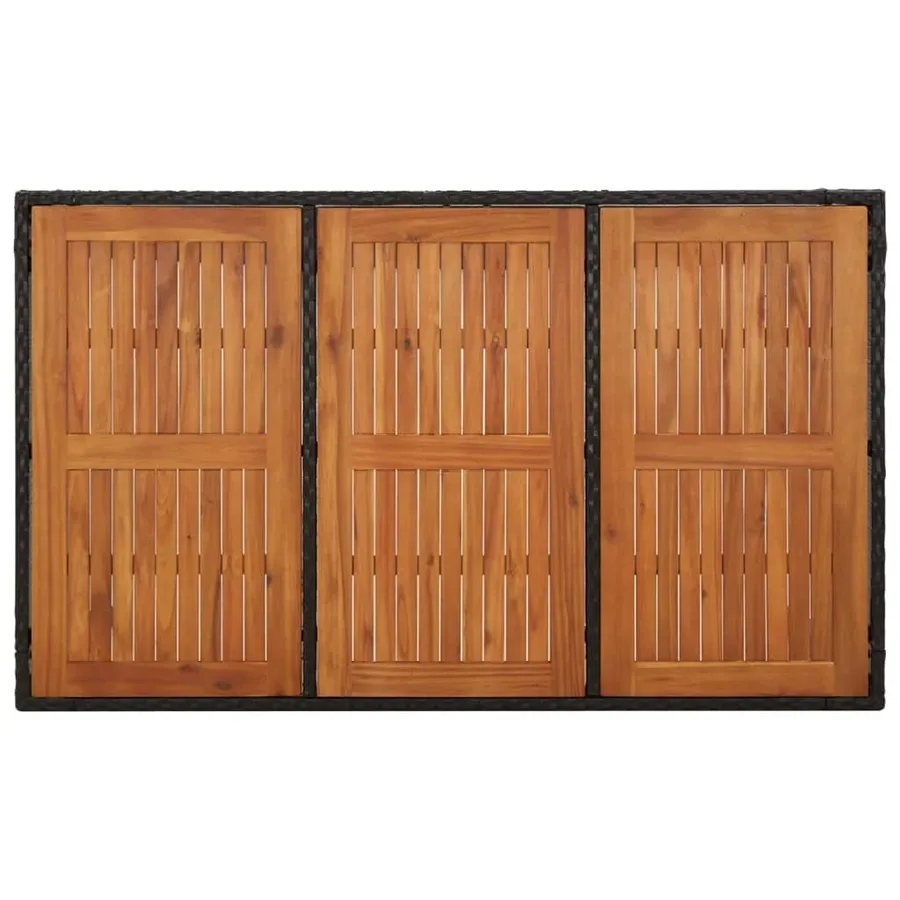 Ensemble à manger de jardin coussins 7pcs Noir Résine tressée - 7