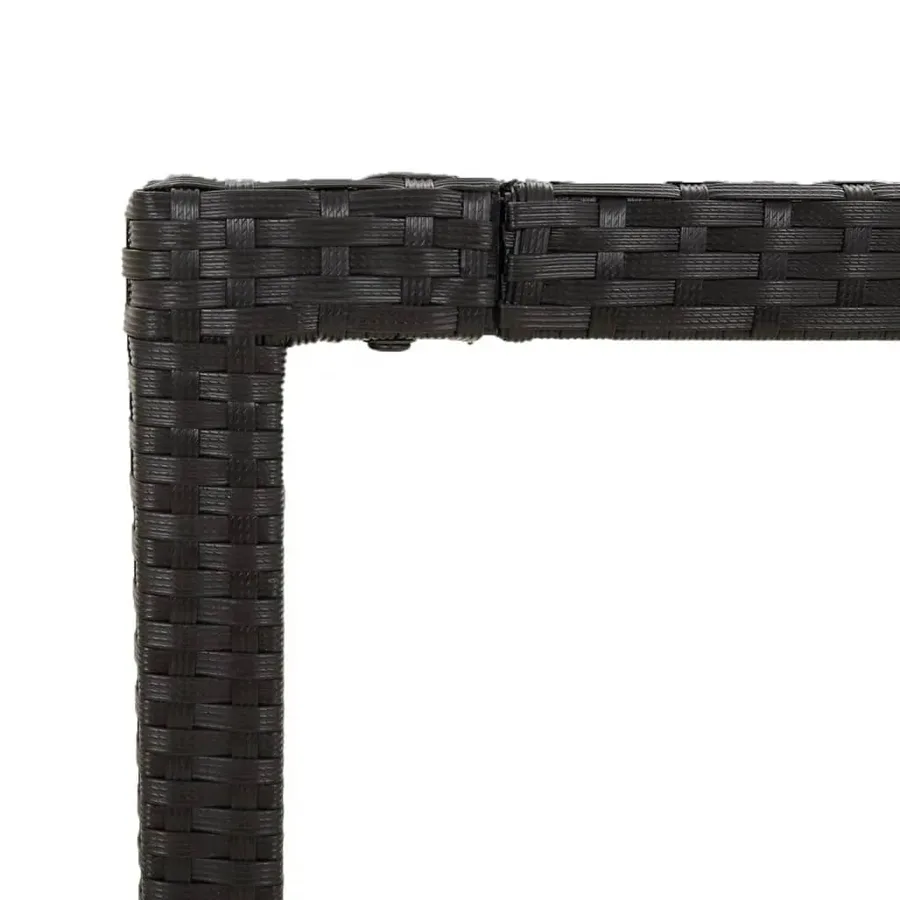 Ensemble à manger de jardin coussins 7pcs Noir Résine tressée - 9