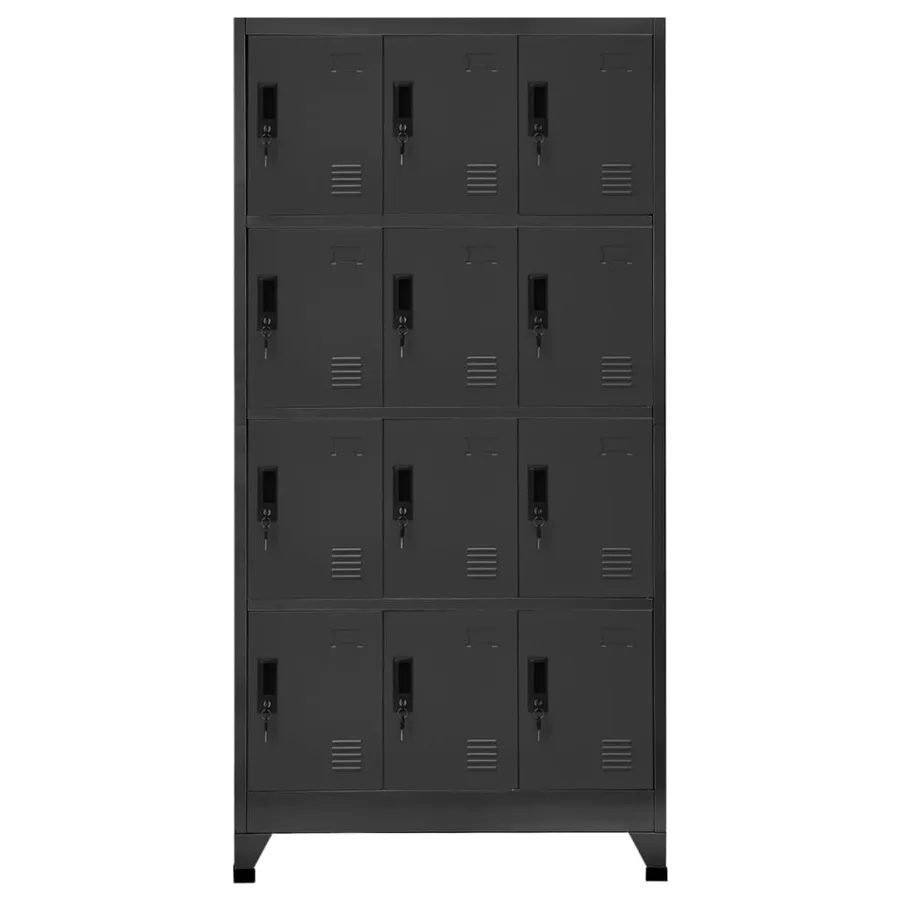 Armoire à casiers Anthracite 90x45x180 cm Acier - 2