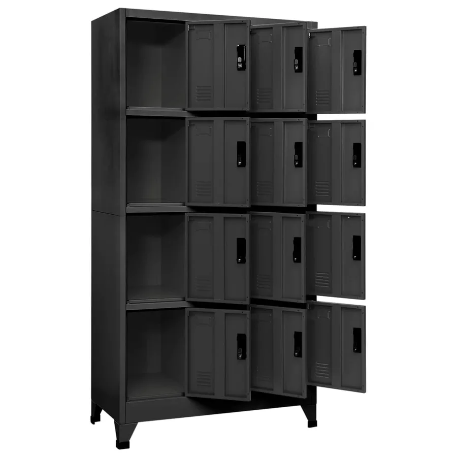 Armoire à casiers Anthracite 90x45x180 cm Acier - 3