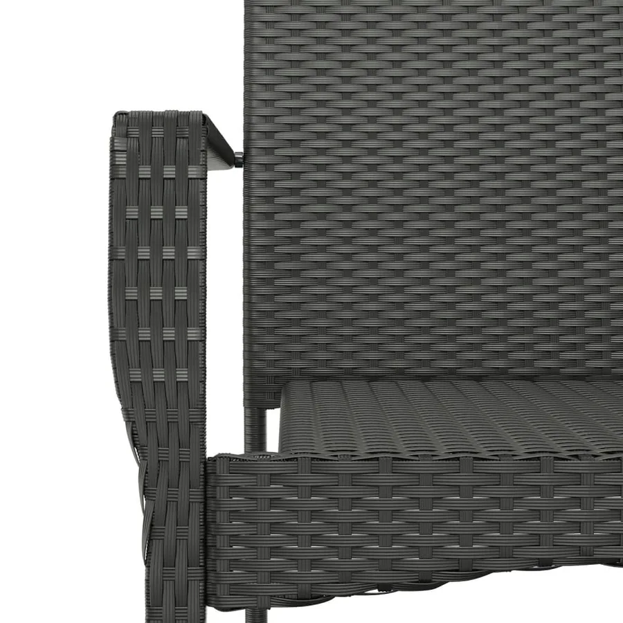 Ensemble à manger de jardin avec coussins 3 pcs Noir - 8