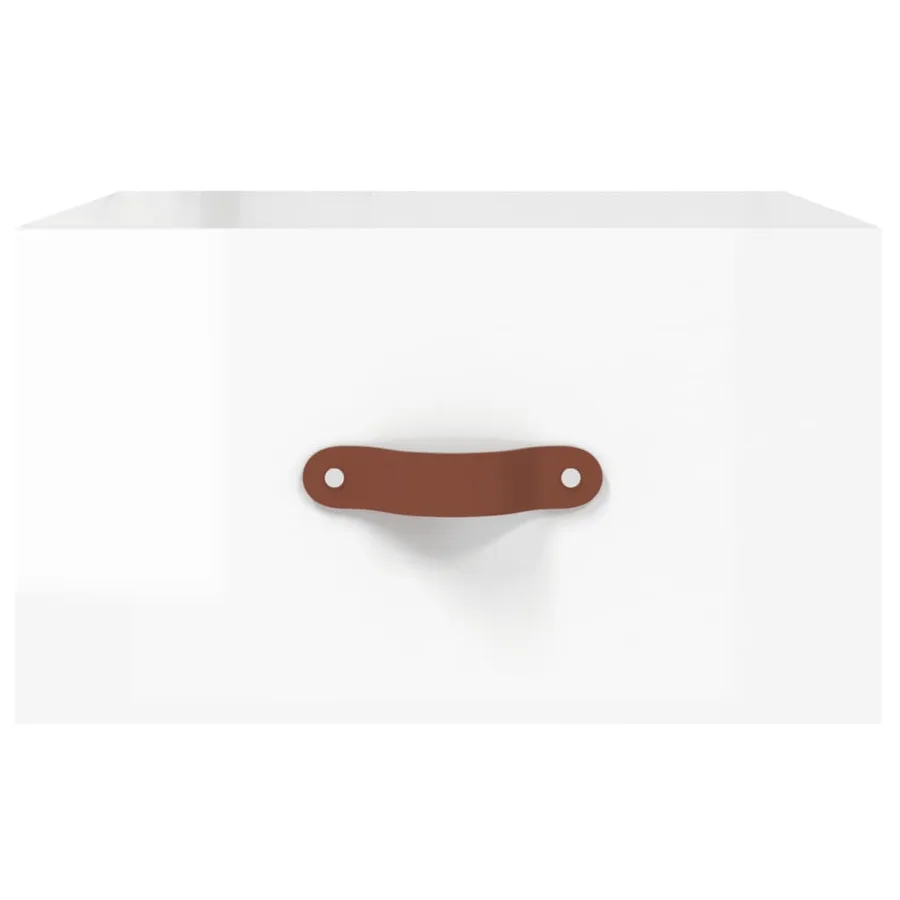 Tables de chevet murales 2 pcs blanc brillant 35x35x20 cm - 4
