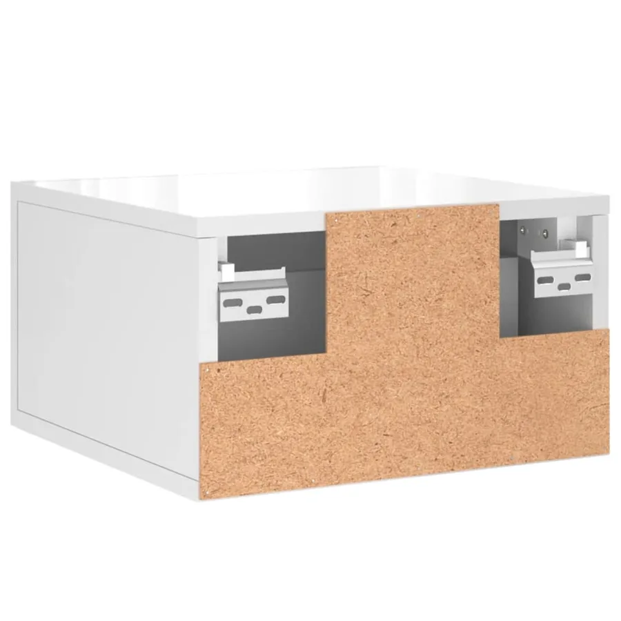 Tables de chevet murales 2 pcs blanc brillant 35x35x20 cm - 6