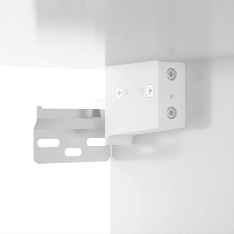 Tables de chevet murales 2 pcs blanc brillant 35x35x20 cm - 9