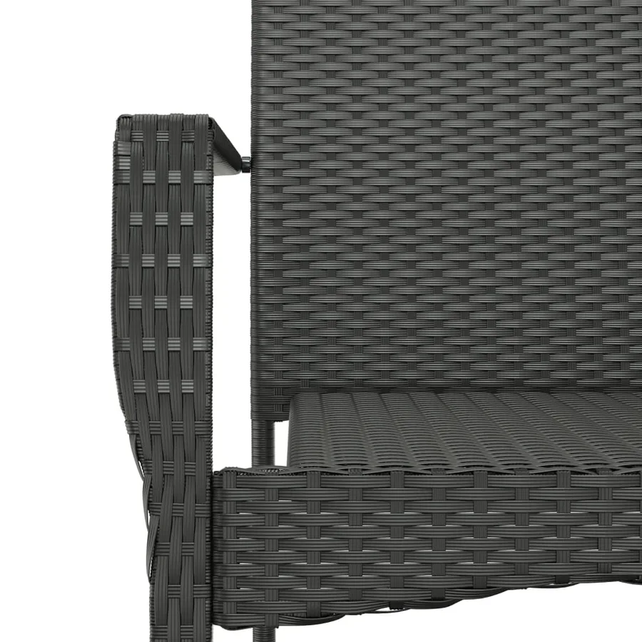 Ensemble à manger de jardin avec coussins 3 pcs Noir - 7