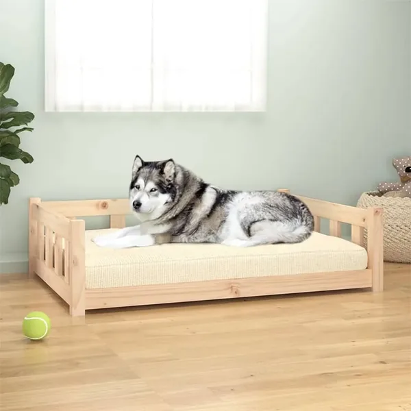 Lit pour chien 105,5 x 75,5 x 28 cm Bois de pin massif