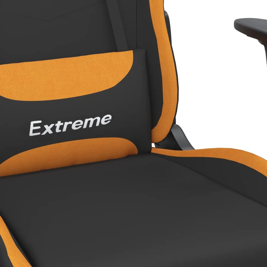 Chaise de jeu de massage Noir et orange Tissu - 8