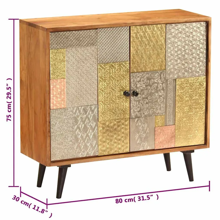 Buffet 80x30x75 cm Bois d'acacia massif - 7