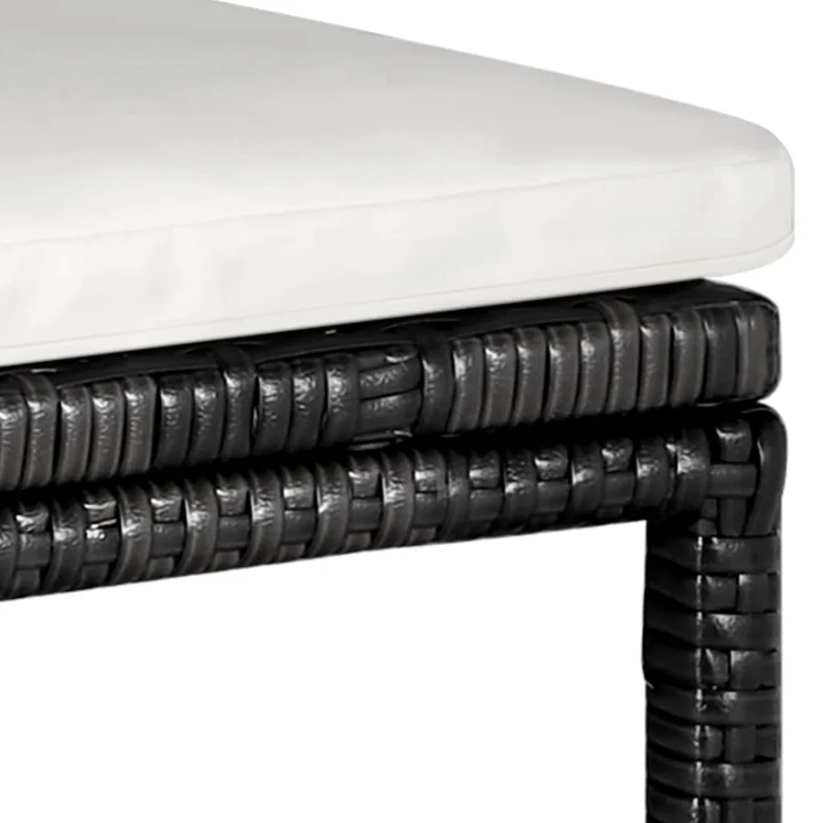Ensemble de bar de jardin 5 pcs et coussins Résine tressée Noir - 6
