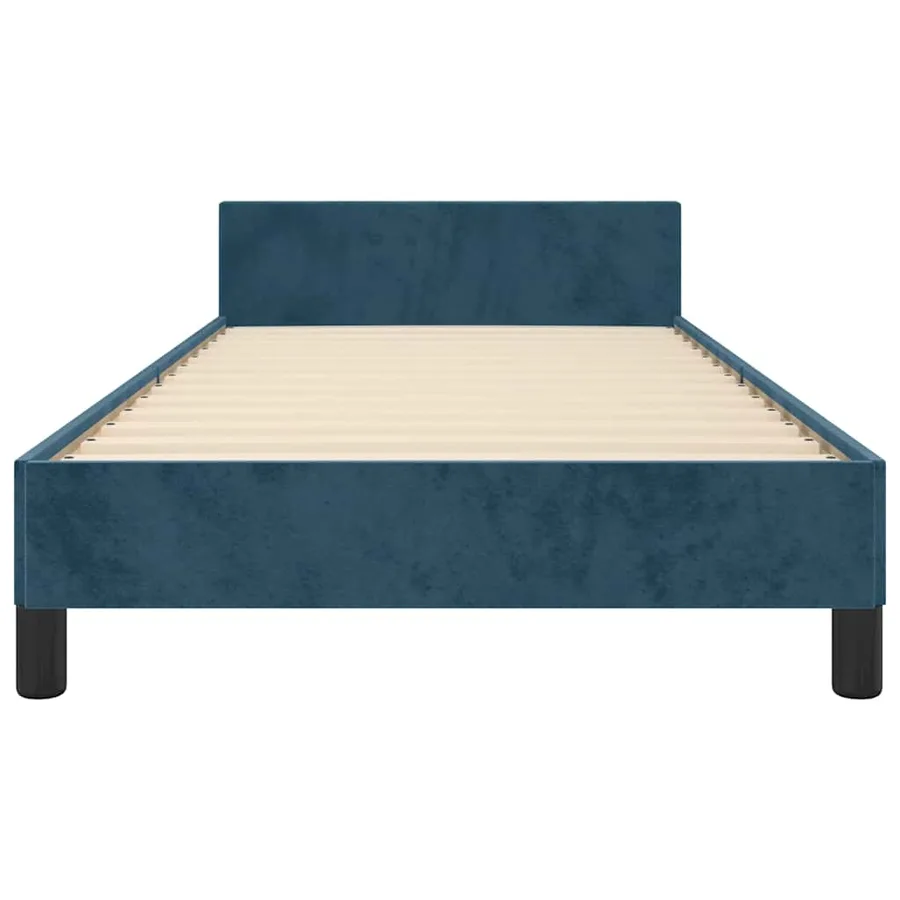 Cadre de lit sans matelas bleu foncé 80x200 cm velours - 5