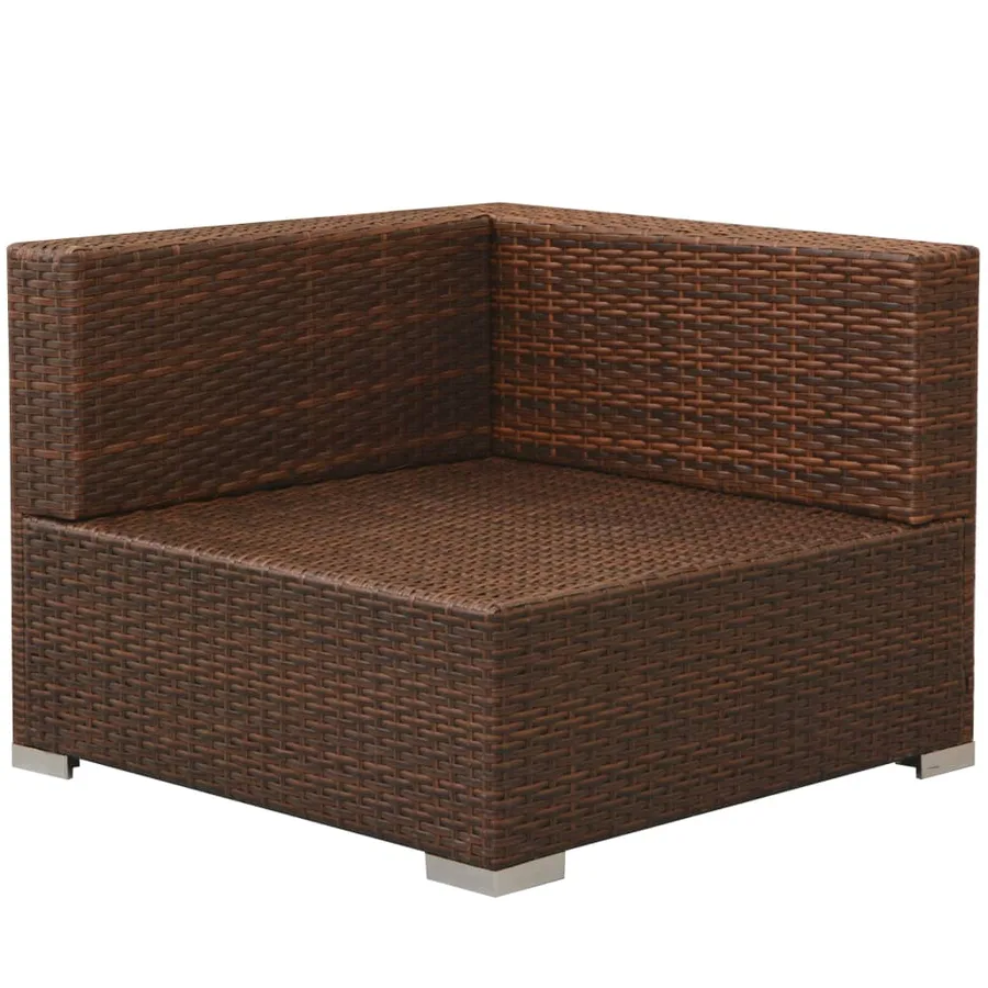 Salon de jardin 3 pcs avec coussins Résine tressée Marron - 6