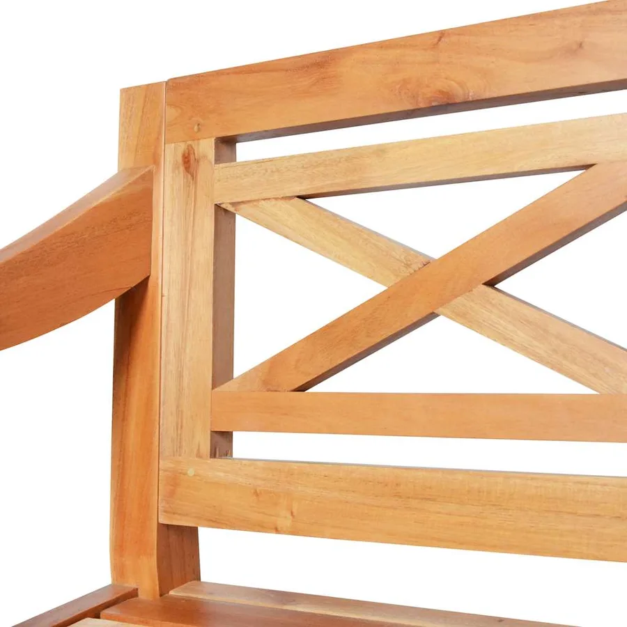 Banc Batavia 123 cm Bois d'acajou massif Marron clair - 4