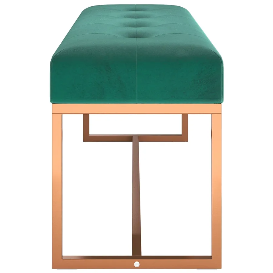 Banc Vert foncé 110x36x45 cm Velours - 4