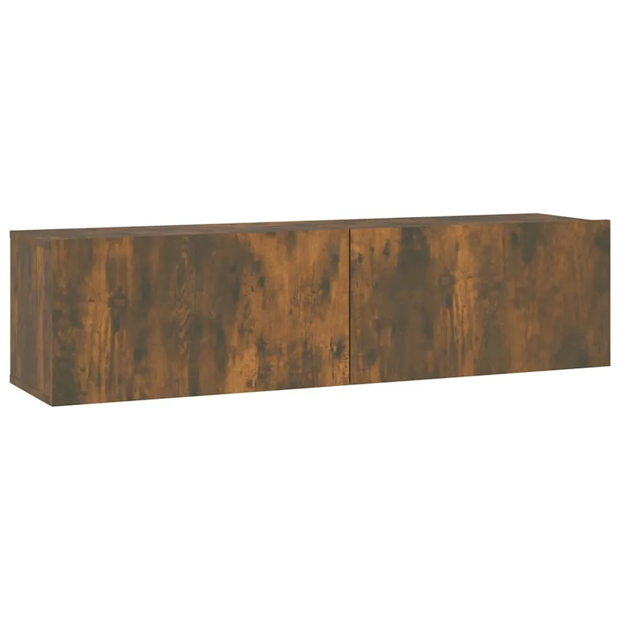 Armoire murale TV Chêne fumé 120x30x30 cm Bois d'ingénierie - 2