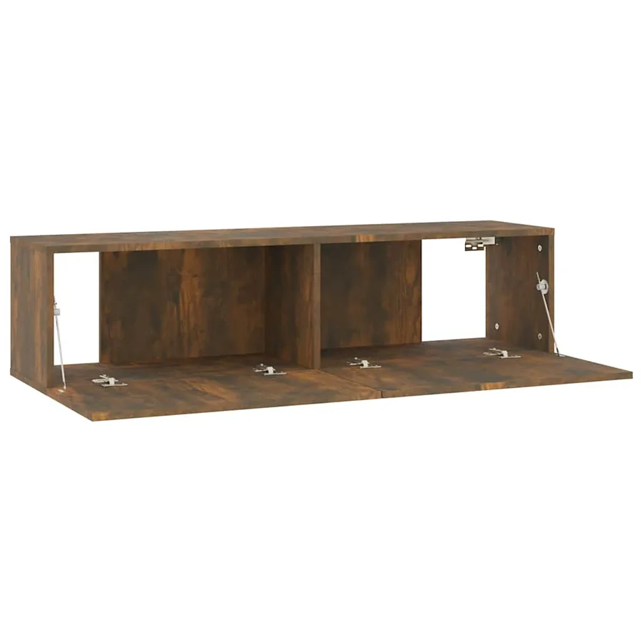 Armoire murale TV Chêne fumé 120x30x30 cm Bois d'ingénierie - 7
