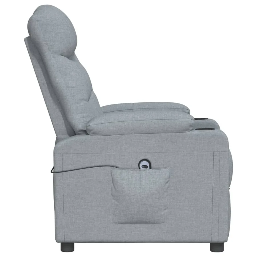 Fauteuil inclinable électrique Gris clair Tissu - 5