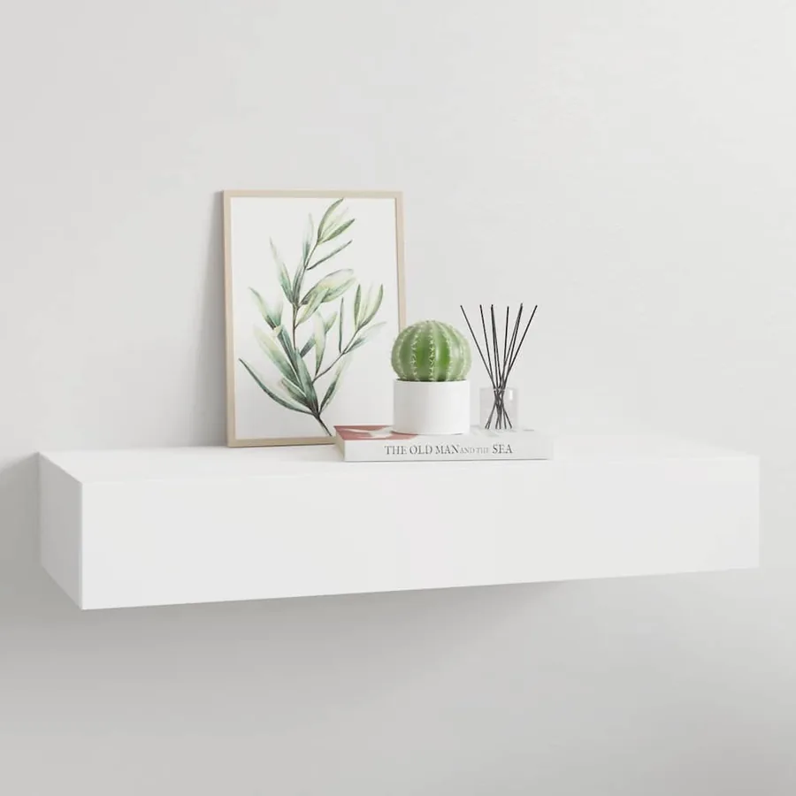 Étagère à tiroir murale Blanc 60x23,5x10 cm MDF