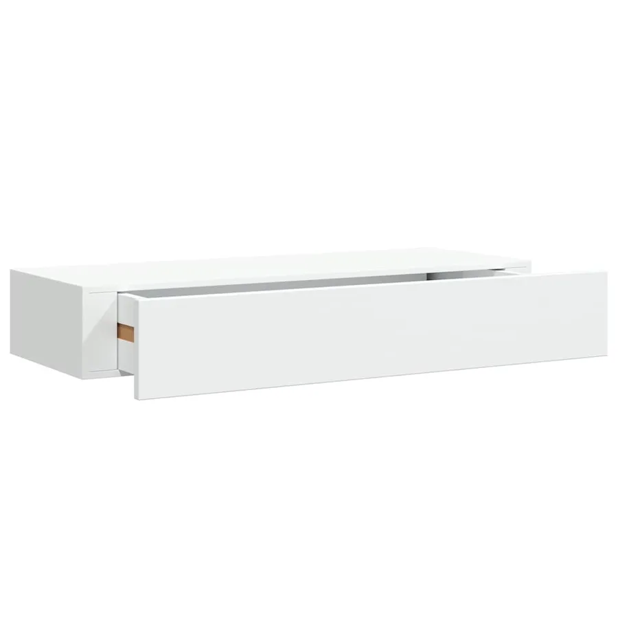 Étagère à tiroir murale Blanc 60x23,5x10 cm MDF - 2