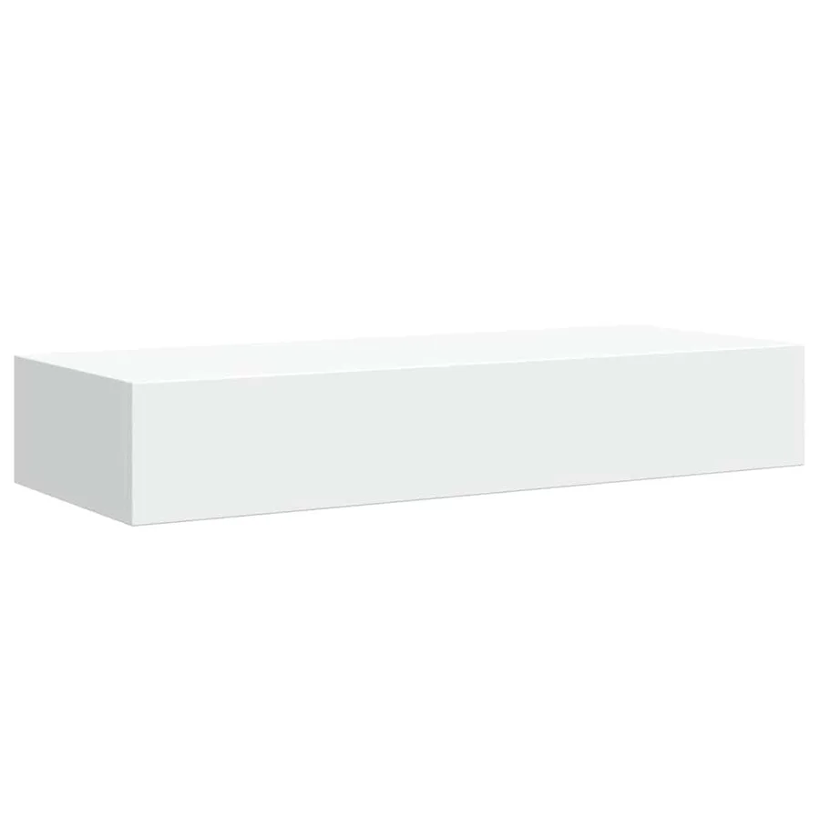 Étagère à tiroir murale Blanc 60x23,5x10 cm MDF - 5